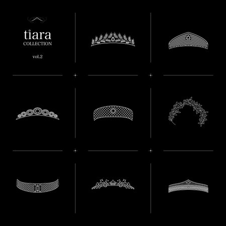 Tiara Collection 2 Line Art Illustration_Whiteの写真素材