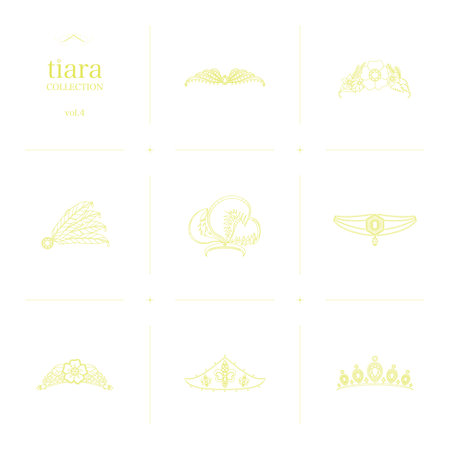 Tiara Collection 4 Line Art Illustration_Yellowの写真素材