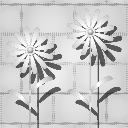 Metal flowersのイラスト素材