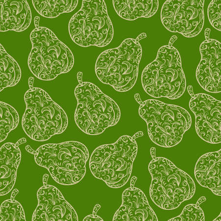 Ornate seamless pear backgroundのイラスト素材