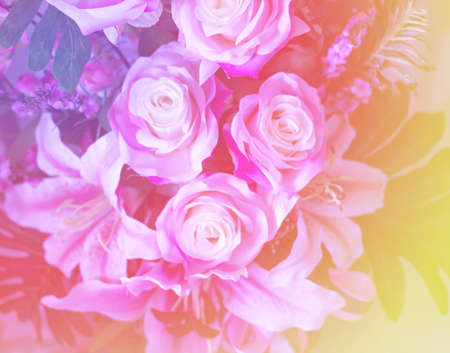 bouquet of roses with soft style, blurred.の写真素材