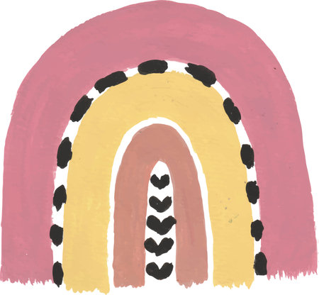 Watercolor rainbow. Hand drawn illustration. Perfect for T-shirt, postcard, poster.のイラスト素材