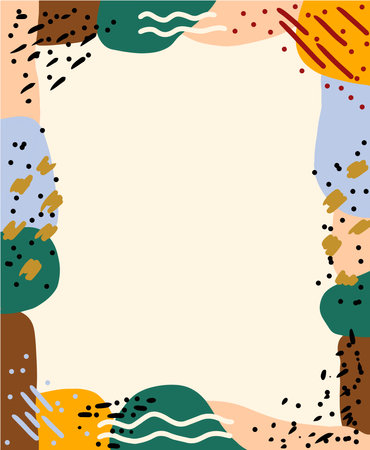 Abstract background with doodle elements. Hand drawn vector illustration.のイラスト素材