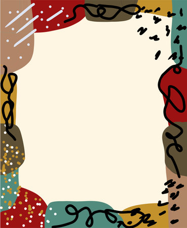 Abstract background with hand drawn doodle elements. Vector illustration.のイラスト素材