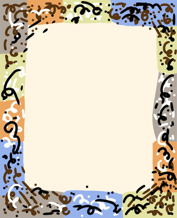 Frame made of hand drawn textures. Vector illustration for your design.のイラスト素材