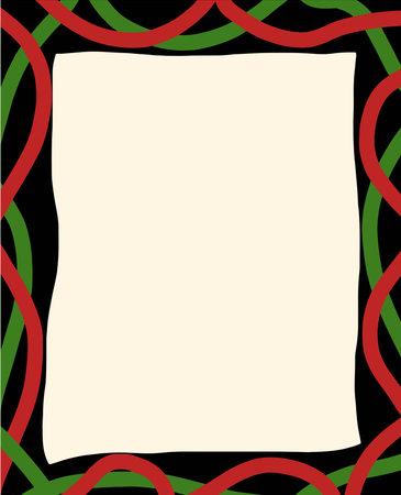 Vintage frame with red and green swirls. Vector illustration.のイラスト素材