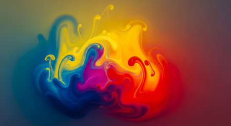 abstract background of colored flowing liquid. 3d rendering, 3d illustration.の素材