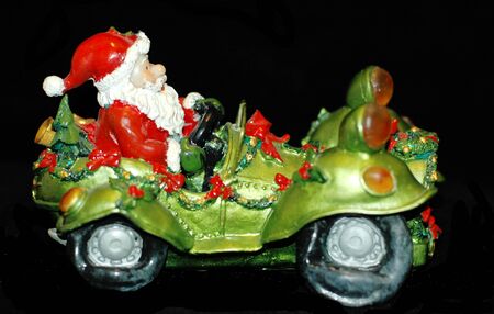 Santa Claus in carの写真素材