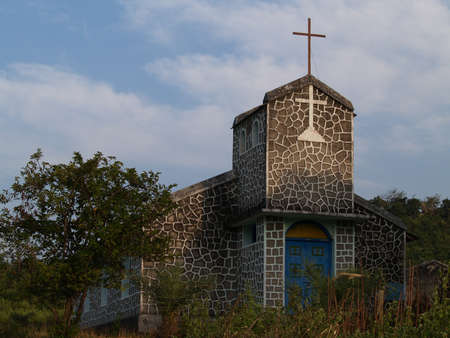 Entry to Church in Indiaの写真素材