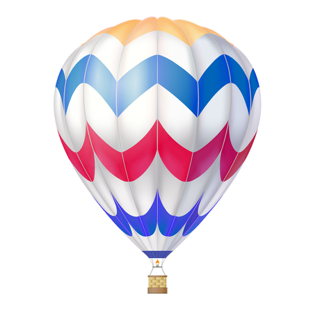 Vector 3d hot air balloon. Isolated on white.のイラスト素材