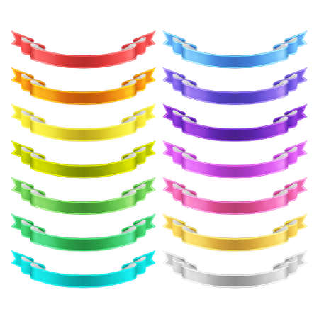 vector ribbons setのイラスト素材