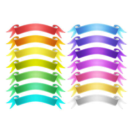 vector ribbons setのイラスト素材