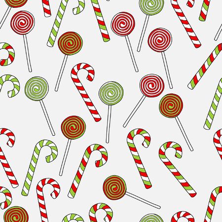 hand drawn christmas seamless patternのイラスト素材