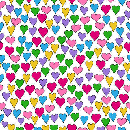 hand drawn hearts seamless pattern