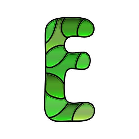 stained glass font, letter eのイラスト素材