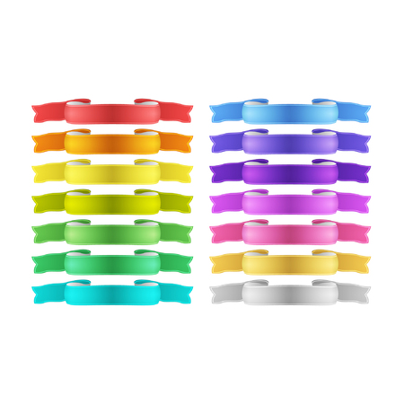 vector ribbons setのイラスト素材