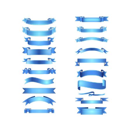 vector ribbons setのイラスト素材