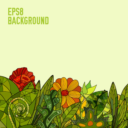 hand drawn floral backgroundのイラスト素材