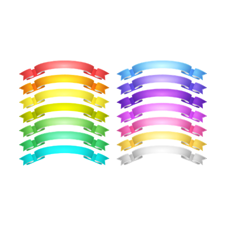 vector ribbons setのイラスト素材