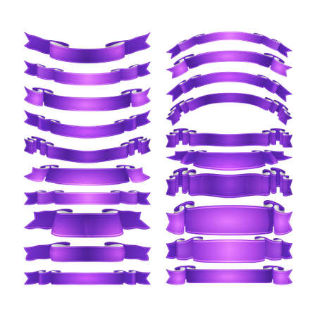 vector ribbons setのイラスト素材