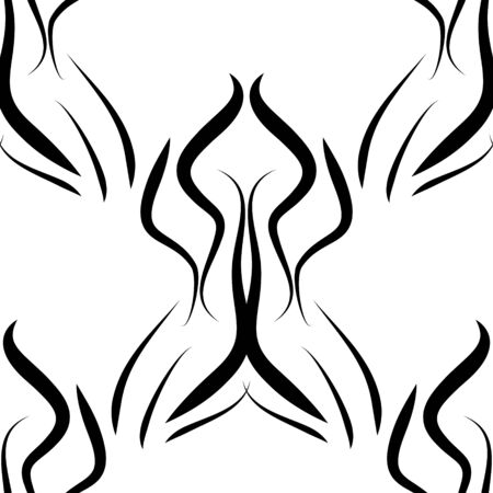abstract black and white vector damask seamless patternのイラスト素材
