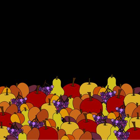 hand drawn vector fruit backgroundのイラスト素材