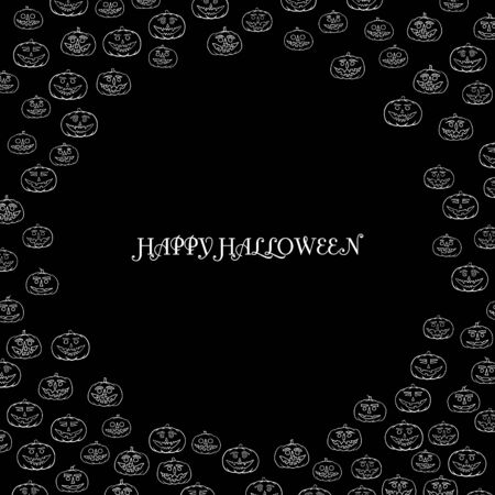 hand drawn jack-o-lantern vector backgroundのイラスト素材