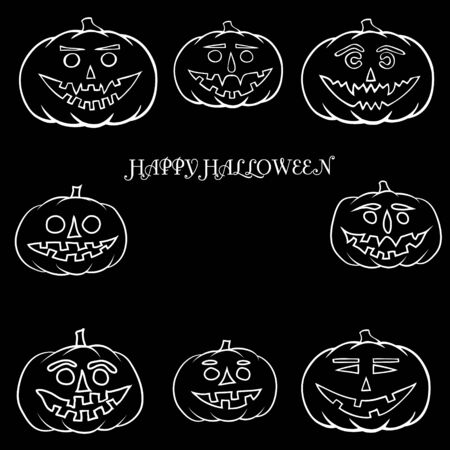 hand drawn jack-o-lantern vector backgroundのイラスト素材