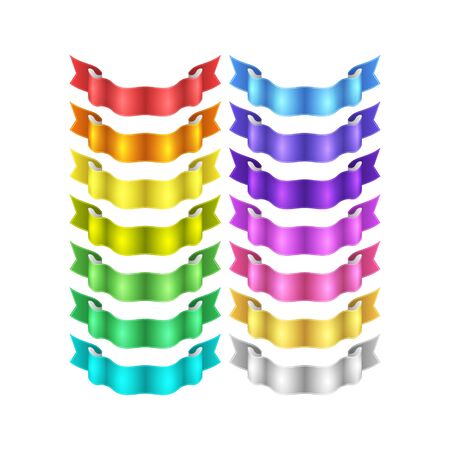 vector ribbons setのイラスト素材