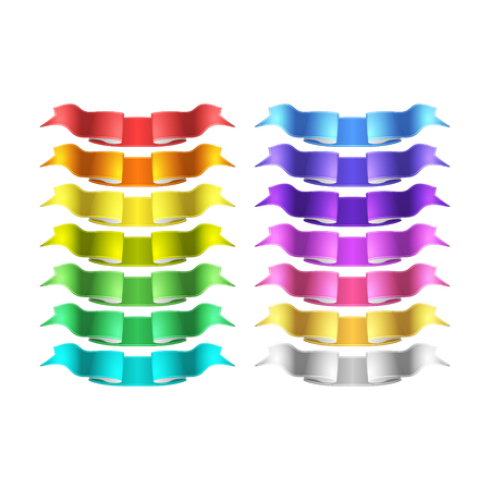 vector ribbons setのイラスト素材