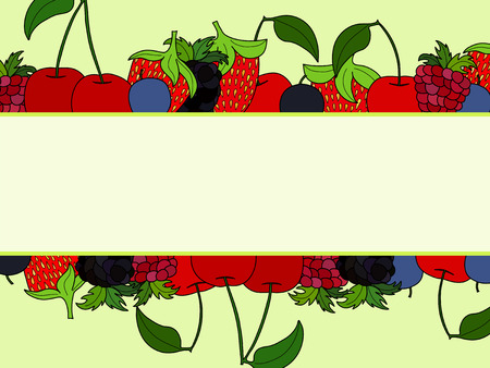 abstract vector doodle berry backgroundのイラスト素材