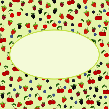 abstract vector doodle berry backgroundのイラスト素材