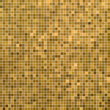 Ilustración de abstract vector square pixel mosaic background - orange and yellow - Imagen libre de derechos