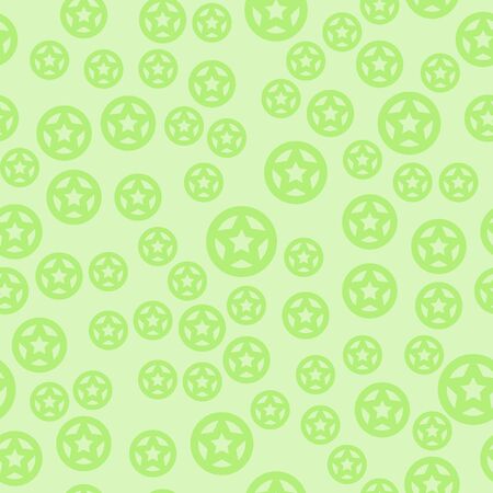 vector seamless pattern - green stars in circles on light backgroundのイラスト素材