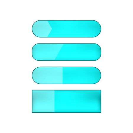 colored blank vector web buttons set - blue
