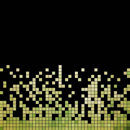 abstract vector square pixel mosaic background - greenのイラスト素材