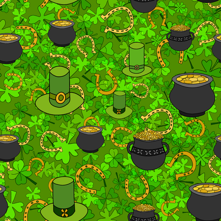 Saint Patrick's Day Vector Seamless Patternのイラスト素材