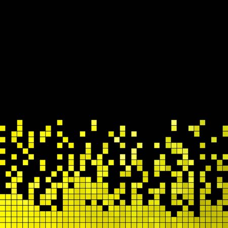 abstract vector square pixel mosaic background - yellowのイラスト素材