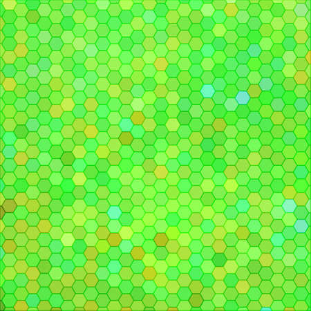 abstract vector geometric hexagon background - green and yellowのイラスト素材