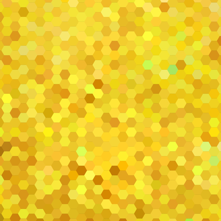 abstract vector geometric hexagon background - yellow and brownのイラスト素材