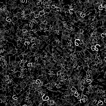 abstract vector school doodles seamless patternのイラスト素材