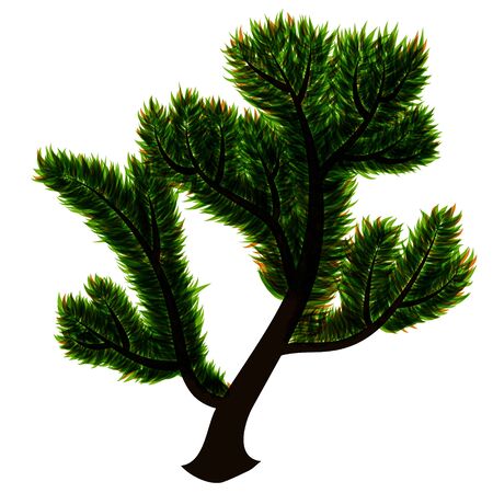 abstract isolated vector tree with green leavesのイラスト素材