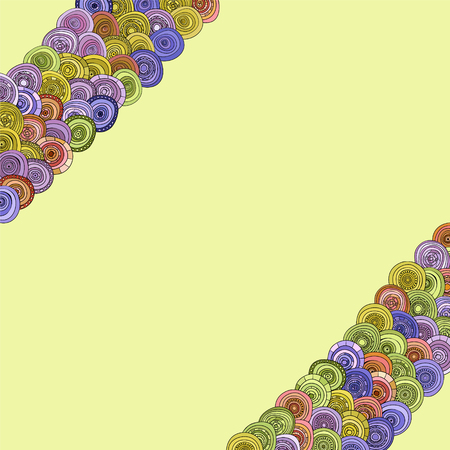 abstract vector vintage colored circles cardのイラスト素材