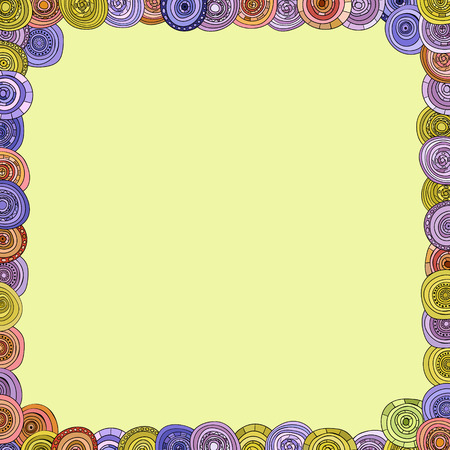 abstract vector vintage colored circles cardのイラスト素材