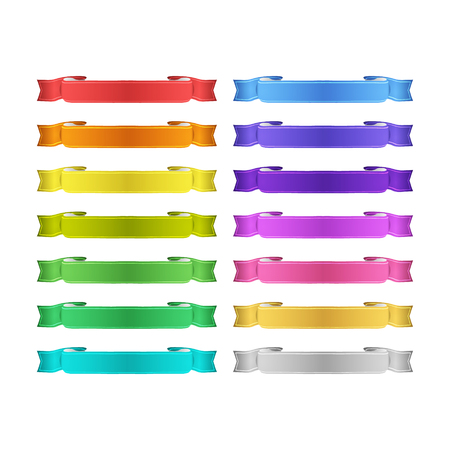 isolated vector colored satin ribbons setのイラスト素材