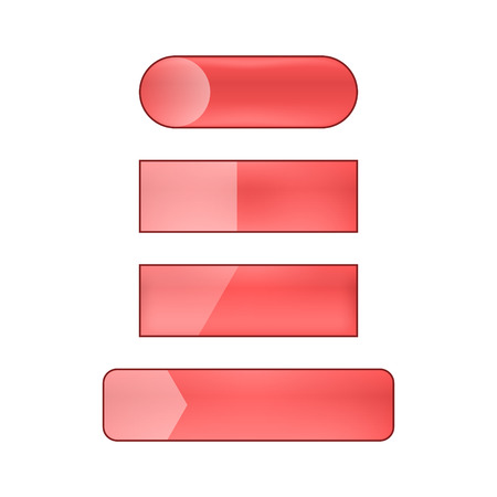vector bright glossy web buttons set - redのイラスト素材