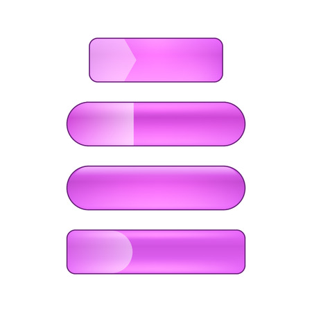 vector bright glossy web buttons set - purple and violetのイラスト素材