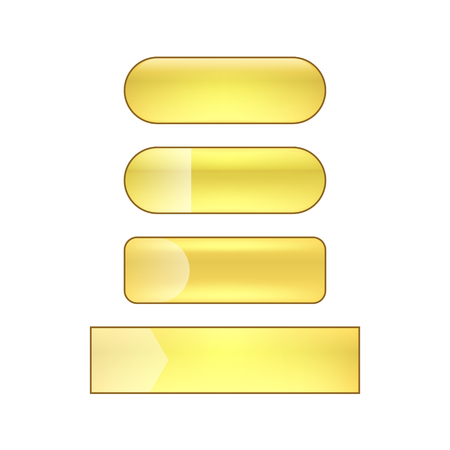 vector bright glossy web buttons set - goldenのイラスト素材