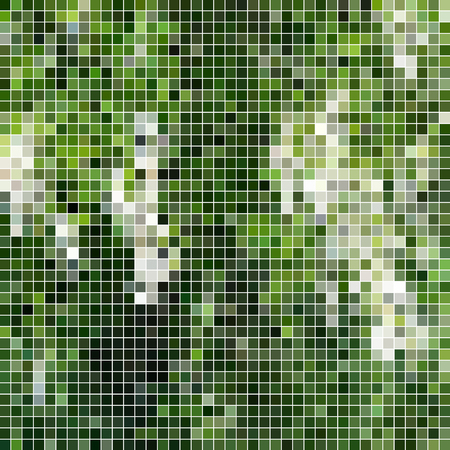 abstract vector square pixel mosaic background - greenのイラスト素材