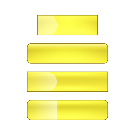 vector bright glossy web buttons set - yellowのイラスト素材